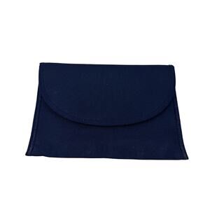 Vintage 60s 70s BURLINGTON Cotton Purse Bag Satchel Handbag Clutch Blue 12"